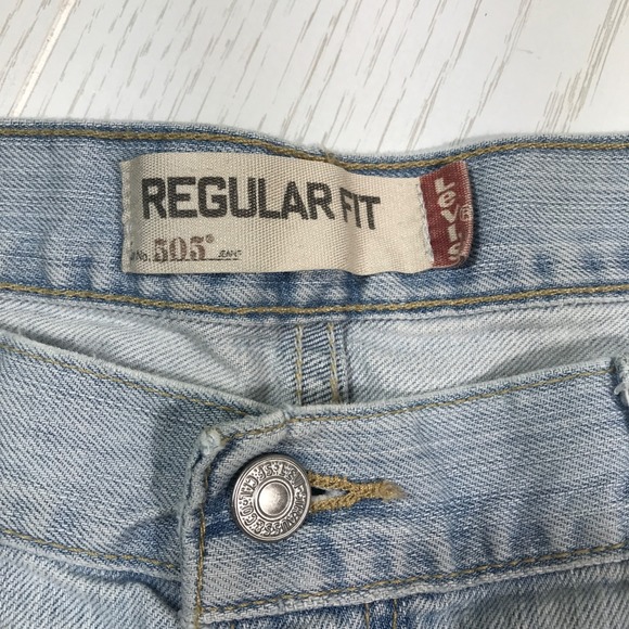 Vintage Faded Levis Jeans 38x32 Light Wash 505 Regular Fit Cotton Distressed Y2K - Picture 9 of 15